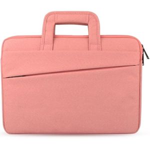 Universal Double Side Pockets Wearable Oxford Cloth Soft Handle Portable Laptop Tablet Bag  For 12 inch and Below Macbook  Samsung  Lenovo  Sony  DELL Alienware  CHUWI  ASUS  HP(Pink)