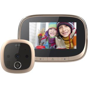 SF550 4.3 inch Screen 1.0MP Security Digital Door Viewer with 12 Polyphonic Music  Support PIR Motion Detection & Infrared Night Vision & 145 Degrees Wide Angle & TF Card (Gold)