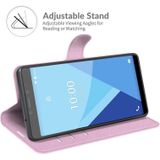 For Wiko Y51 Litchi Texture Horizontal Flip Protective Case with Holder & Card Slots & Wallet(Pink)