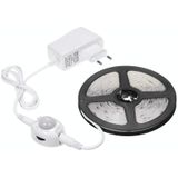 5m Wireless PIR Motion Sensor LED Strip Light 12V Smart Stair Cabinet Wall Lamp  EU plug(Warm white Light)