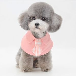 Pet Shawl Scarf Saliva Towel Dog Clothes Accessories  Size:M(Pink)