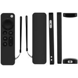 Silicone Protective Case Cover For Apple TV 4K 4th Siri Remote Controller(Black)