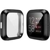 For Fitbit versa 2 Plating TPU All-inclusive Protective Shell(Black)
