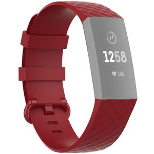 22mm Color Buckle TPU Wrist Strap Watch Band for Fitbit Charge 4 / Charge 3 / Charge 3 SE(Red)