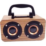 FT-4002 Wooden Wireless Bluetooth Portable Retro Subwoofer Speakers  Support TF card & USB MP3 Playback(Yellow Wood Grain)