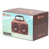 FT-4002 Wooden Wireless Bluetooth Portable Retro Subwoofer Speakers  Support TF card & USB MP3 Playback(Yellow Wood Grain)