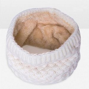 Winter Plus Velvet Thicken Warm Pullover Knit Scarf  Size:47 x 22cm(White)