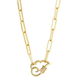 Ladies Exquisite Clavicle Chain Brass Micro-inlaid Zircon Necklace  Style:Cloud
