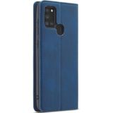 For Samsung Galaxy A21s Forwenw Dream Series Oil Edge Strong Magnetism Horizontal Flip Leather Case with Holder & Card Slots & Wallet & Photo Frame(Blue)