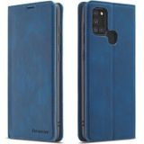 For Samsung Galaxy A21s Forwenw Dream Series Oil Edge Strong Magnetism Horizontal Flip Leather Case with Holder & Card Slots & Wallet & Photo Frame(Blue)