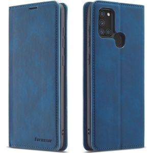 For Samsung Galaxy A21s Forwenw Dream Series Oil Edge Strong Magnetism Horizontal Flip Leather Case with Holder & Card Slots & Wallet & Photo Frame(Blue)