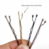 3 Sets Women Drip Invisible Hair Grips Curly Wavy Bobby Pins Daily Use Wedding Party Hair Maker(Light Yellow Gold Color)