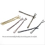 3 Sets Women Drip Invisible Hair Grips Curly Wavy Bobby Pins Daily Use Wedding Party Hair Maker(Light Yellow Gold Color)