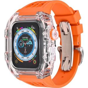 Fluorrubber Clear Watch Band Case voor Apple Watch Series 8 & 7 45 mm / SE 2 & 6 & SE & 5 & 4 44 mm