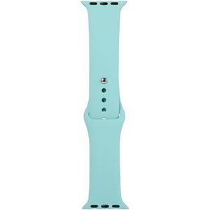 For Apple Watch Series 5 & 4 40mm / 3 & 2 & 1 38mm Silicone Watch Replacement Strap  Short Section (female)(Ice Sea Blue)