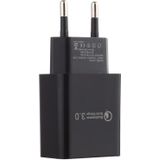 LZ-706 QC3.0 Single USB Port Travel Charger  EU Plug (Black)