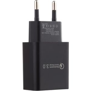 LZ-706 QC3.0 Single USB Port Travel Charger  EU Plug (Black)