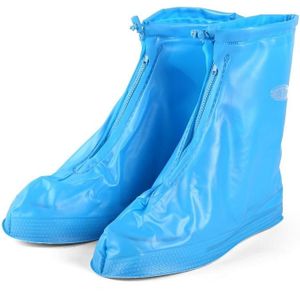 Fashion Children PVC Non-slip Waterproof Thick-soled Shoe Cover Size: XL(Baby Blue)