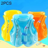 2 PCS C Code Children Float Inflatable Life Jacket Swimsuit  Size: Small  Random Color Delivery