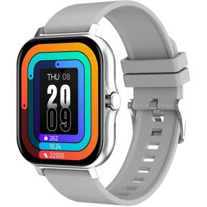 GT20 1.69 inch TFT Screen IP67 Waterproof Smart Watch  Support Music Control / Bluetooth Call / Heart Rate Monitoring / Blood Pressure Monitoring  Style:Silicone Strap(Silver)