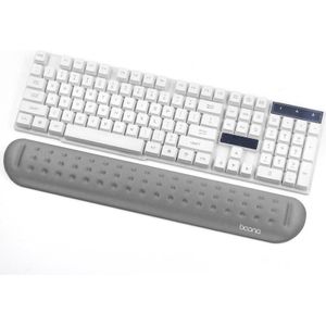 Baona Silicone Memory Cotton Wrist Pad Massage Hole Keyboard Mouse Pad  Style: Large Keyboard Rest (Gray)