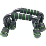 H-Shaped Push-Up Bracket Push-Up Fitness Equipment Home Indoor Chest Expansion Equipment(Black Green)