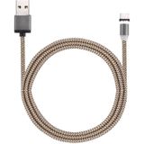 360 Degree Rotation 1m Weave Style USB-C / Type-C to USB 2.0 Strong Magnetic Charger Cable with LED Indicator  For Galaxy S8 & S8 + / LG G6 / Huawei P10 & P10 Plus / Oneplus 5 / Xiaomi Mi6 & Max 2 /and other Smartphones(Gold)