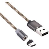 360 Degree Rotation 1m Weave Style USB-C / Type-C to USB 2.0 Strong Magnetic Charger Cable with LED Indicator  For Galaxy S8 & S8 + / LG G6 / Huawei P10 & P10 Plus / Oneplus 5 / Xiaomi Mi6 & Max 2 /and other Smartphones(Gold)
