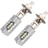 2 PCS H1 DC 12V 5W 250LM Auto Car Fog Lights with 16 SMD-2835 LED Bulbs (White Light)