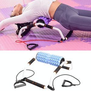 3 In 1 Indoor Multifunctional Yoga Foam Roller + Push-Up Holder + Pull Rope Fitness Equipment Set(Blue)