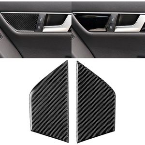 2 PCS Car Carbon Fiber Seat Adjustment Panel Decorative Sticker for Mercedes-Benz W204 2007-2013