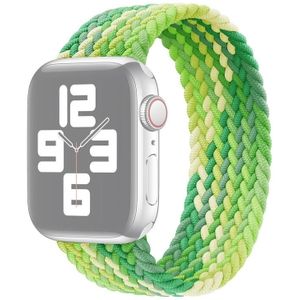 Single Loop Weaving Nylon Replacement Watchband  Size: M 145mm For Apple Watch Series 6 & SE & 5 & 4 40mm / 3 & 2 & 1 38mm(Lime)
