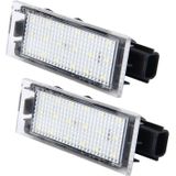 2 PCS License Plate Light with 18  SMD-3528 Lamps for Renault 2W 120LM 6000K  DC12V(White Light)