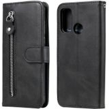 Voor Huawei P smart 2020 Fashion Calf Texture Zipper Horizontale Flip Lederen case met Stand & Card Slots & Wallet Functie(Zwart)