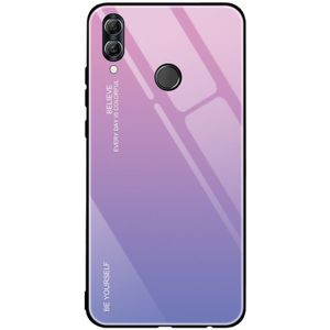 For Huawei Honor 10 Lite Gradient Color Glass Case(Light Purple)
