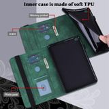 For Samsung Galaxy Tab A 10.1 2019 T510 Lace Flower Embossing Pattern Horizontal Flip Leather Case with Holder & Card Slots & Wallet & Photo Frame(Green)