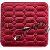 Car USB Seat Heater Cushion Warmer Cover Winter Heated Warm Mat  Style: Square (Red)