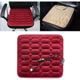 Car USB Seat Heater Cushion Warmer Cover Winter Heated Warm Mat  Style: Square (Red)