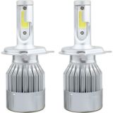 2 PCS  H4 18W 1800 LM 6000K IP68 Canbus Constant Current Car LED Headlight with 2 COB Lamps  DC 9-36V(White Light)