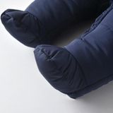 Quilted And Velvet Warm Baby Onesies (Color:Dark Blue Size:80)