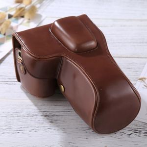 Full Body Camera PU Leather Case Bag for Nikon D3200 / D3300 / D3400 (18-55mm / 18-105mm Lens)(Coffee)