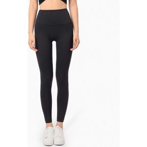 No Embarrassment Tight Pants Fitness Pants Fan Tail Leaf Peach Hip High Waist Nude Yoga Pants (Color:Black Size:S)