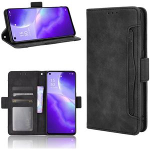 For OPPO Find X3 Lite / Reno5 5G Skin Feel Calf Pattern Horizontal Flip Leather Case with Holder & Card Slots & Photo Frame(Black)
