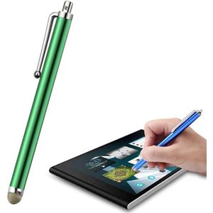 AT-19 Silver Fiber Pen Tip Stylus Capacitive Pen Mobile Phone Tablet Universal Touch Pen(Green)