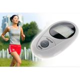 3D All Dimensional Waterproof Multifunction Digital Electronic Pedometer Step Counter(White)