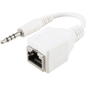 CAT5 RJ45 Socket to 3.5mm 4 Pole Male Plug Audio Ethernet LAN Network Adapter  Total Length: about 13cm