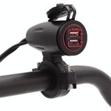 Motorcycle USB Charger with Waterproof  Cover Switch Control (Red Light)