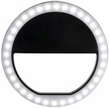 2 PCS Ring-Shaped Mobile Phone Selfie Fill Light LED Flashlight For Live Photography(Black)