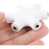 6 Ports 3.5mm Stereo Female Jack Adapter  For iPhone 5 / iPhone 4 & 4S / 3GS / 3G / iPad 4 / iPad mini 1 / 2 / 3 / New iPad / iPad 2 / iTouch(White)