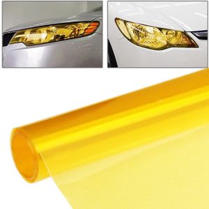 Protective Decoration Bright Surface Car Light Membrane /Lamp Sticker  Size: 195cm x 30cm(Gold)